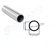 Alüminyum Boru Dış Çap 112.5mm X Et Kalınlık 6mm